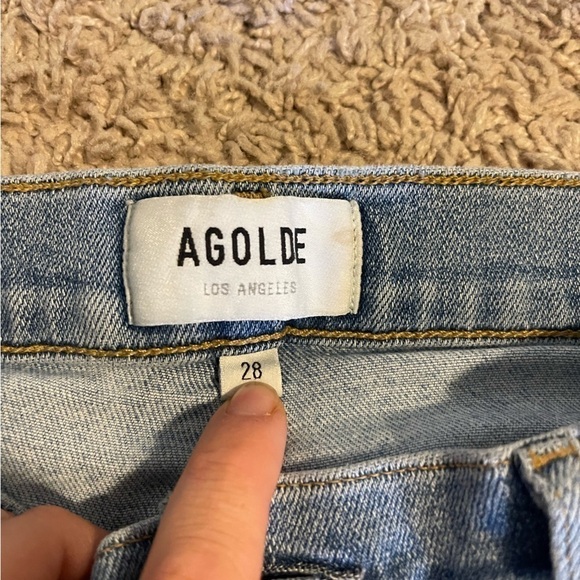 Agolde Blue Step Jeans size 28 Frayed Distressed - Picture 7 of 8